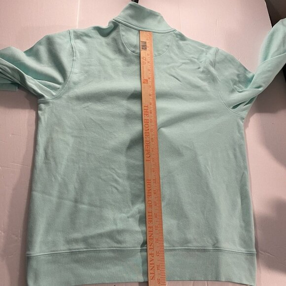 VINEYARD VINES Saltwater S Mens 1/4 Zip Blue Green Sweater 100% Cotton 1K0308 - Picture 4 of 8